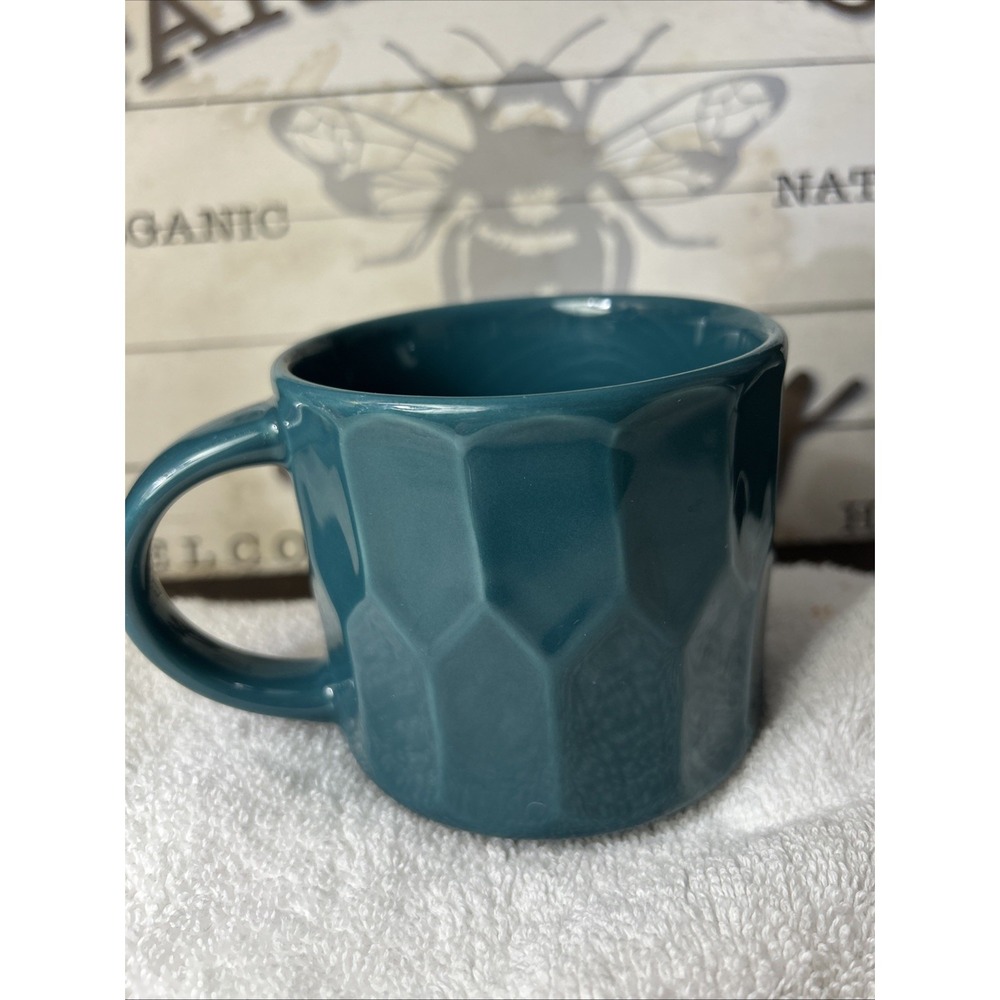 Starbucks‎ Mug 2014 Teal Blue Faceted Design